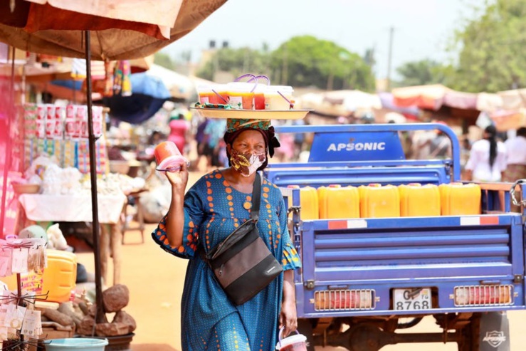 Au marché Adidogomé Assiyeye de Lomé le 17 avril 2020. AFP