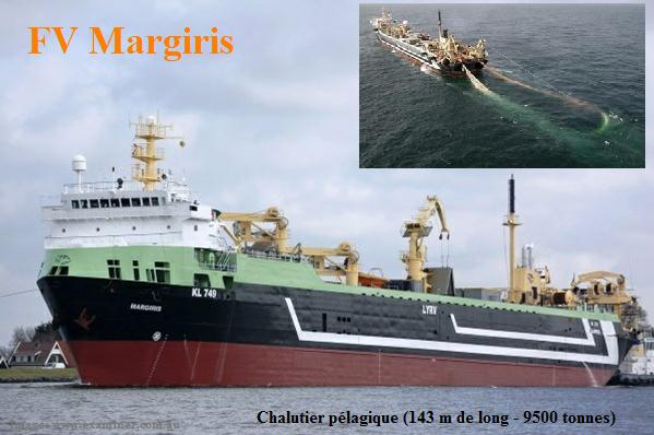 Margiris,  super chalutier,  repéré dans les eaux mauritaniennes.