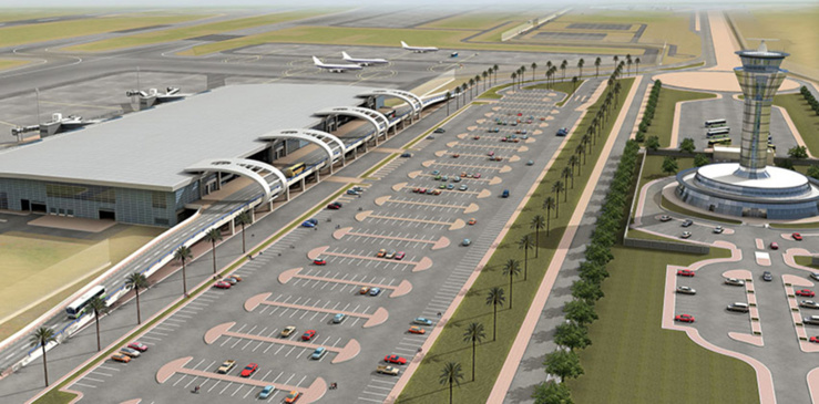Vue aérienne de l'Aéroport international Blaise Diagne (AIBD).