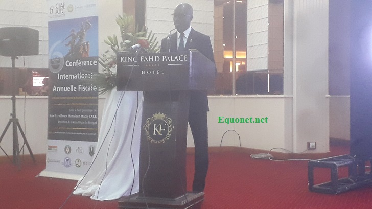 Me Saliou Dièye s'exprimant à l'ouverture de la 6ième Conférence internationale annuelle fiscale de l'UDOFAO.