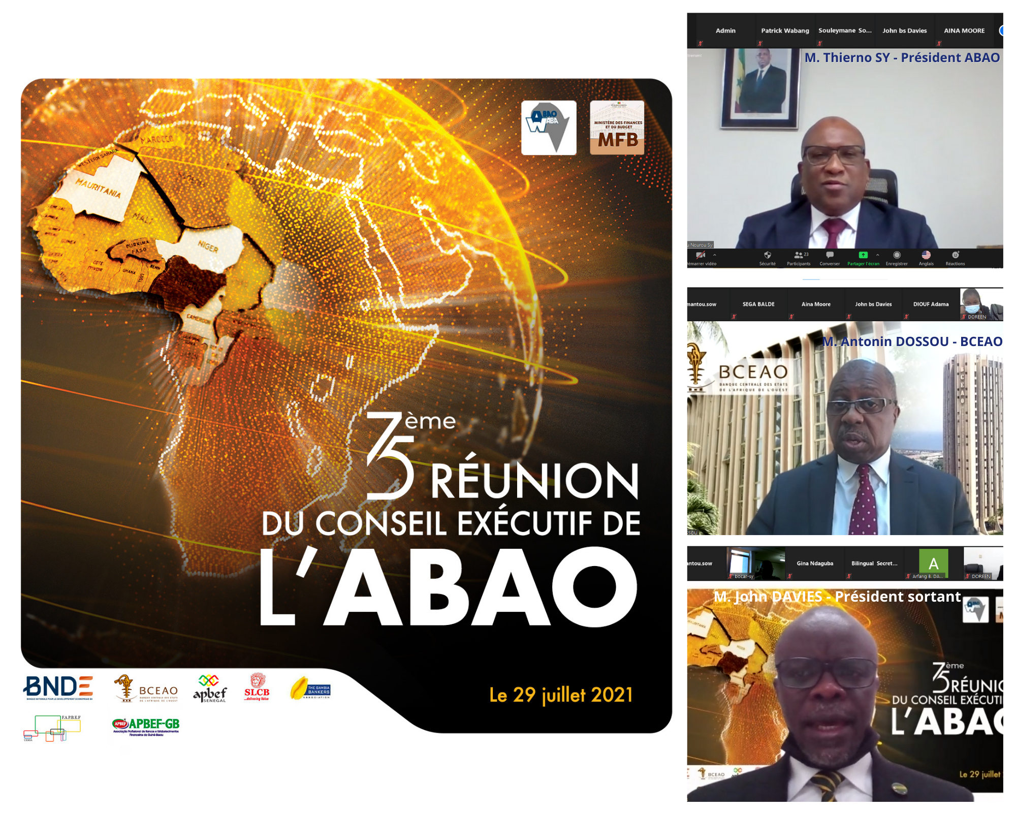 En haut, à droite, Thierno seydou Nourou Sy, nouveau président de l'ABAO.