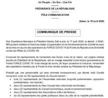 Force covid19 Sénégal : les membres du comité de suivi de la mise en oeuvre des opérations connus
